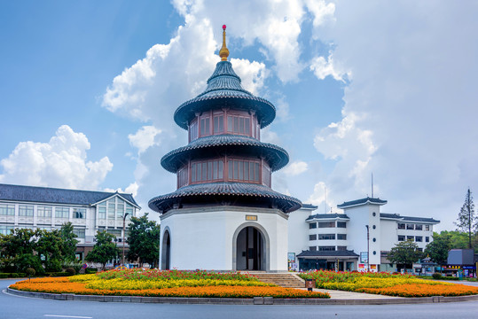 中国江苏扬州文昌阁街景