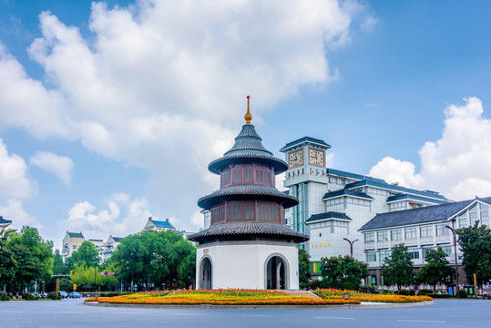 中国江苏扬州文昌阁街景