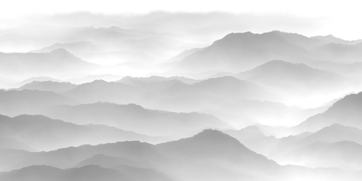 水墨山