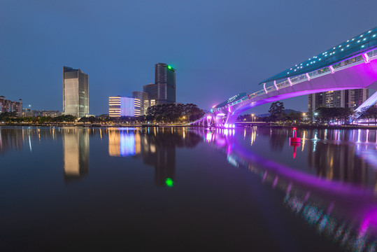 蕉门河地标建筑夜色