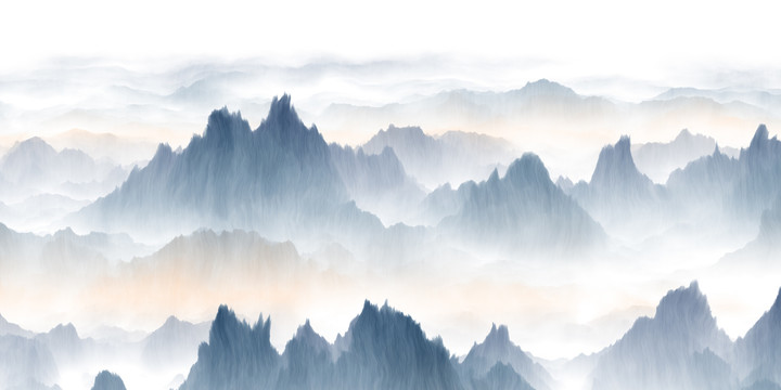 水墨山