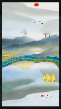 新中式山水玄關