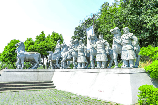 三国将军士兵雕像