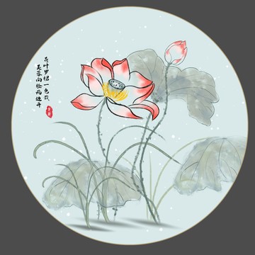 蓮花掛畫