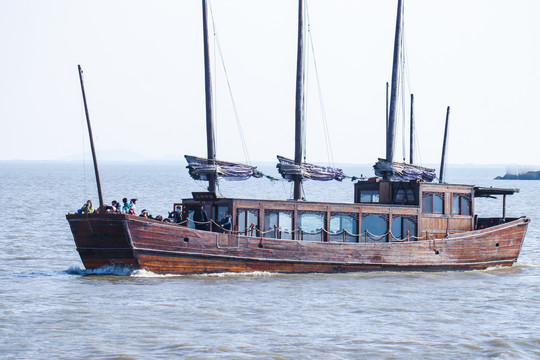 港口帆船木船