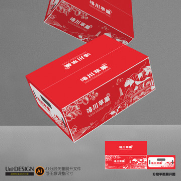 洛川蘋果包裝設(shè)計(jì)展開圖