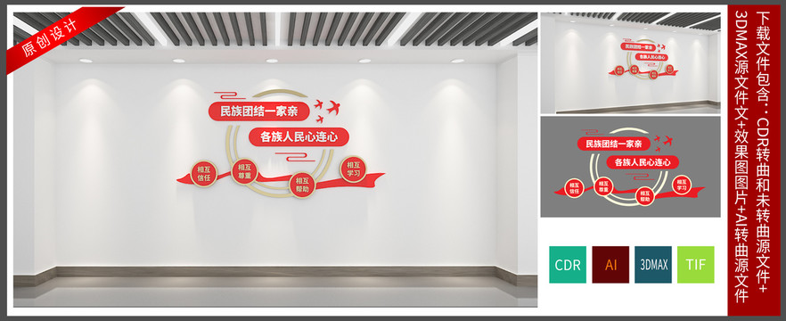 民族團(tuán)結(jié)一家親各族人民心連心