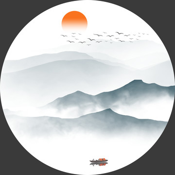 圓形山水畫