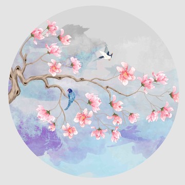 水彩玉蘭花