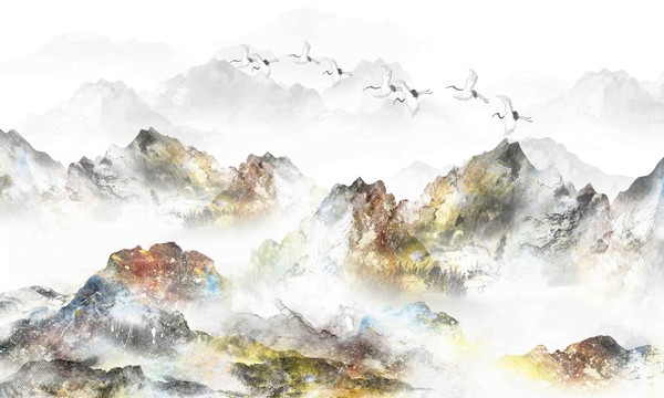 水彩水墨山水畫(huà)