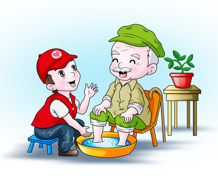 敬老愛(ài)老漫畫(huà)