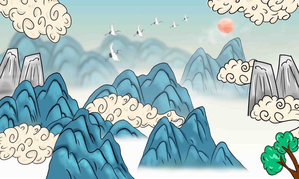 新中式國潮山水