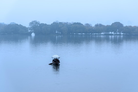 杭州西湖风光烟雨西湖