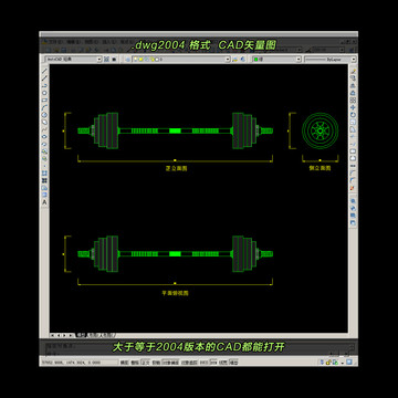 杠铃CAD平面图立面图