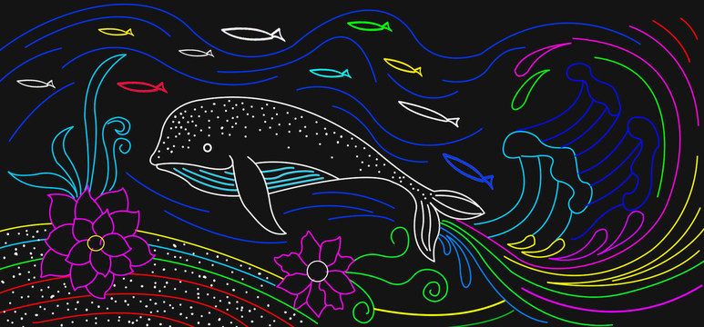 海鱼灯饰画