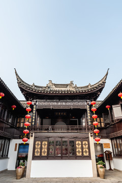 中国苏州的山塘街的古戏台