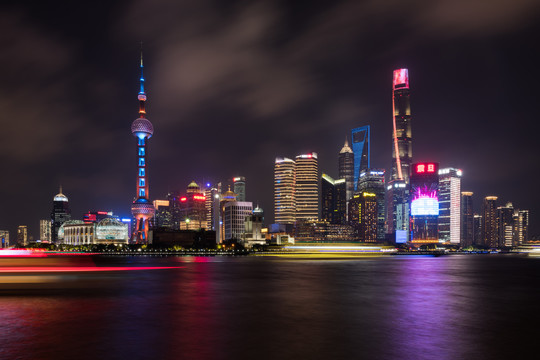 上海陆家嘴夜景全景