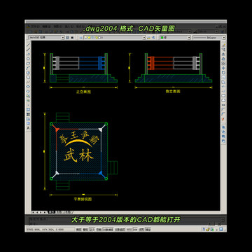拳击台CAD平面图立面图