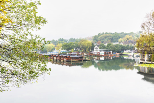 杭州西湖茅家埠景区游船码头