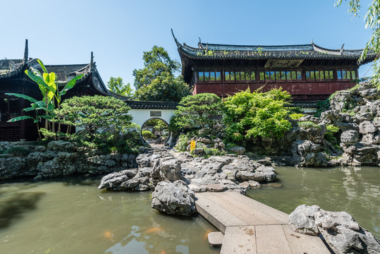 中国上海豫园的得月楼和绮藻堂