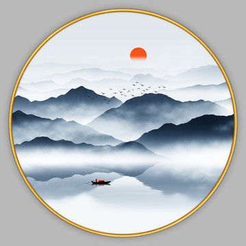 圓形山水畫