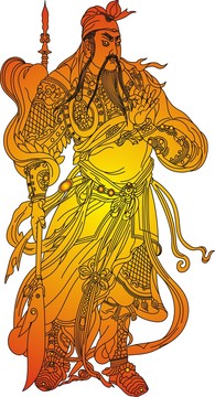 關(guān)公線條