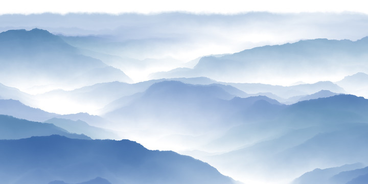 藍色山水畫