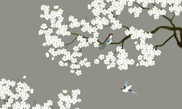 新中式山水梅花花鳥