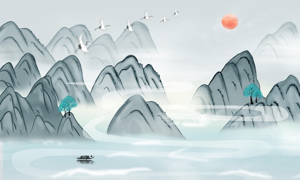 新中式國潮山水