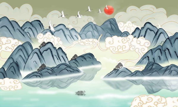 國潮山水畫