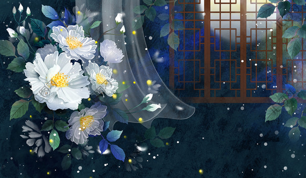 花開荼蘼插畫