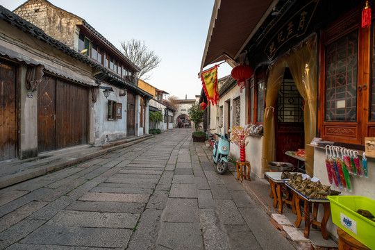 苏州古镇震泽古镇黄昏风景