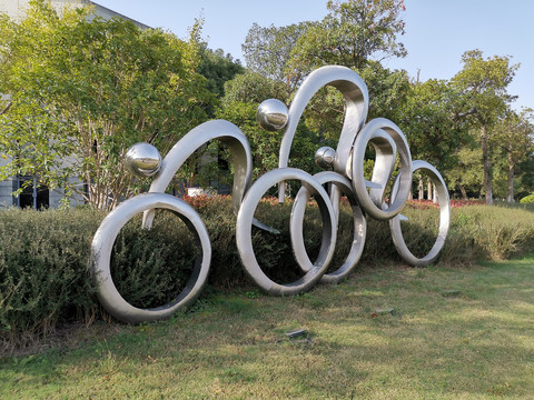 自行车运动金属雕塑