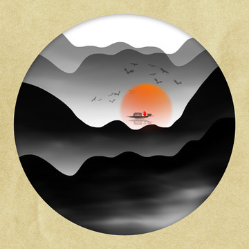 山水畫裝飾畫