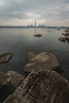 苏州金鸡湖阴天景观