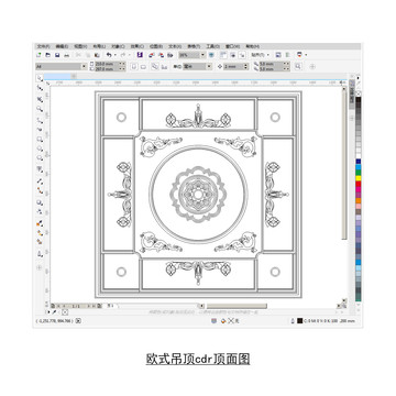 欧式天花图CDR