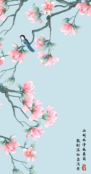 水彩玉蘭花