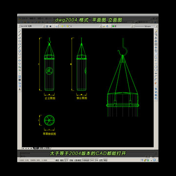 悬吊式沙袋CAD平面图立面图