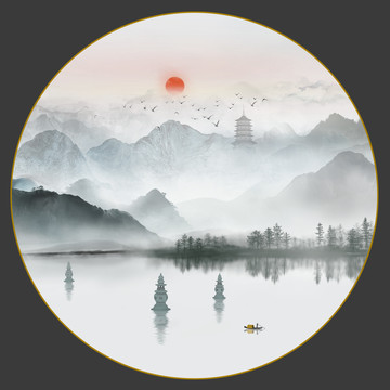 西湖山水畫
