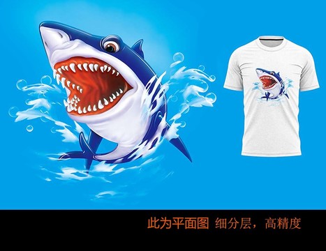 T恤图案鲨鱼