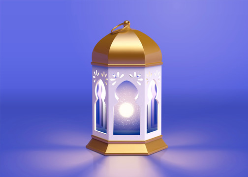 伊斯兰斋月金属灯笼3d模型