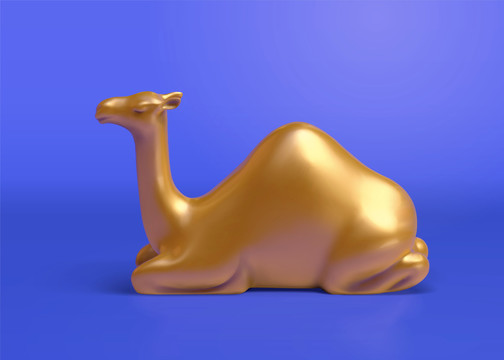 阿拉伯单峰骆驼3d金属模型