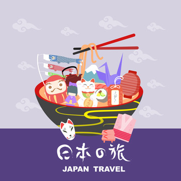 日本拉面紀念品插圖