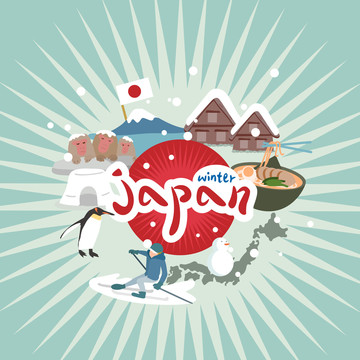 日本旅游创意设计插图