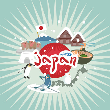 日本旅游創(chuàng)意設(shè)計(jì)插圖