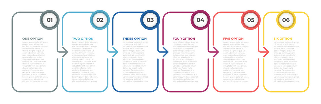 六选项图表创意设计模板