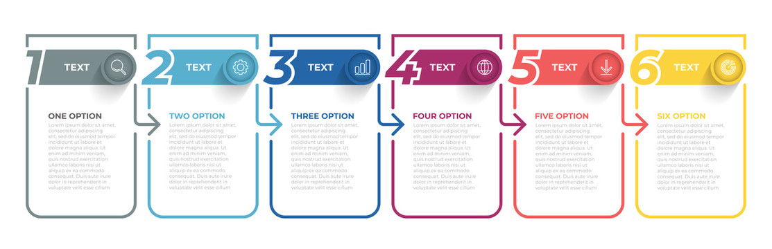 六选项图表创意设计模板