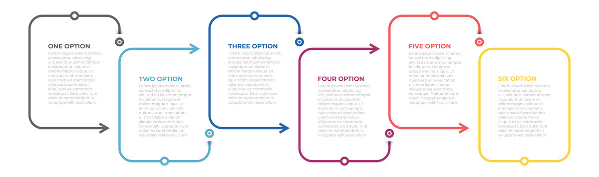 六选项图表创意设计模板