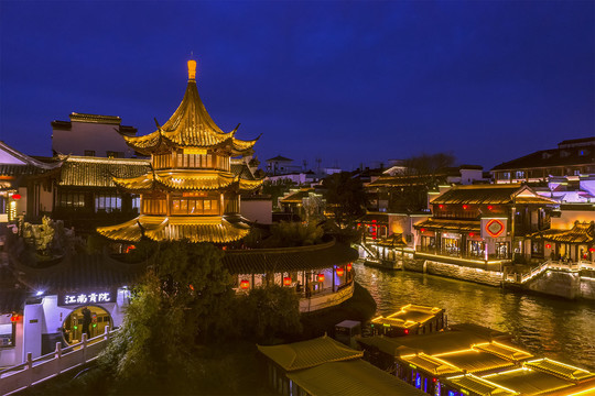 江南贡院夜景图片