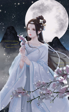 古風白衣美人